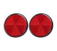 Ujjdwiurgh Lot de 2 réflecteurs ronds rouges universels pour moto ATV 5,6 x 0,8 cm