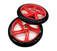 Ujjdwiurgh Lot de 2 roues de scooter 200 mm en polyuréthane - Épaisseur des roues : 30 mm - Roulement ABEC-7 - Rouge