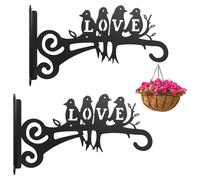 Ujjdwiurgh Lot de 2 supports esthétiques en métal de 25,4 cm pour plantes - Beau motif oiseau pour espaces intérieurs et extérieurs