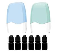 Ujjdwiurgh Lot de 2 tampons à rouleaux photosensibles confidentiels avec 6 encres, tampons à rouleaux pour protection d'identité