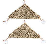 Ujjdwiurgh Lot de 2 tapis d'herbe pour reptile, lézard barbu, hamac, lézard, herbe, tapis d'herbe pour animaux domestiques, accessoires de jouets