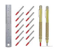 Ujjdwiurgh Lot de 2 traceurs avec aimant, avec 12 pointes de marquage de rechange et règle de 15,2 cm, pour tôle métallique.