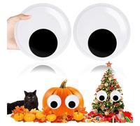 Ujjdwiurgh Lot de 2 yeux géants de 15,2 cm avec autocollants pour Halloween, loisirs créatifs, ornements