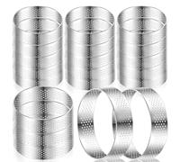 Ujjdwiurgh Lot de 20 anneaux à tarte perforés en acier inoxydable de 7,6 cm pour la cuisson de gâteaux ronds en métal anti-adhésif