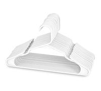 Ujjdwiurgh Lot de 20 cintres en plastique blancs, parfaits pour un usage quotidien standard, cintres pour vêtements (blanc)