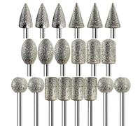 Ujjdwiurgh Lot de 20 embouts de meulage avec tige de 0,3 cm, grain 120 pour outils et accessoires rotatifs pour pierre, verre, résine