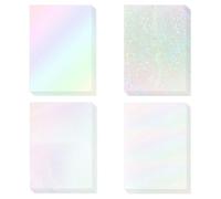 Ujjdwiurgh Lot de 20 feuilles de papier autocollant holographique format A4 en vinyle imperméable facile à installer