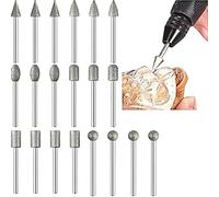Ujjdwiurgh Lot de 20 forets rotatifs à tige enduite de 0,3 cm Grain 120 Compatible avec la plupart des outils rotatifs et fabrication de bijoux