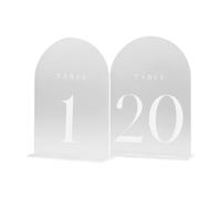 Ujjdwiurgh Lot de 20 numéros de table en acrylique givré pour mariage, parfaits pour la décoration de table