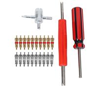 Ujjdwiurgh Lot de 20 outils de valve pour noyau de valve, outil de valve à 4 voies, extracteur de noyau de valve à tête unique, outil de réparation de pneu