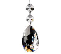 Ujjdwiurgh Lot de 20 pendentifs en cristal transparent en forme de goutte d'eau pour lustres (38 mm, transparent)