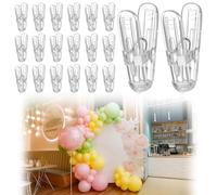 Ujjdwiurgh Lot de 20 pinces à ressort en plastique transparent pour arche de ballons - 6,1 cm