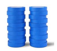 Ujjdwiurgh Lot de 20 rouleaux de ruban adhésif de peinture bleu de 2,5 cm x 50,7 m pour murs, peinture, emballage, automobile et maison