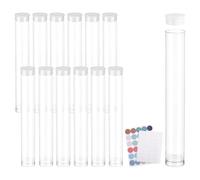 Ujjdwiurgh Lot de 20 Tubes de Rangement Vides en Plastique Transparent avec Couvercle, Tubes Ronds de 5 Pouces de Long, Tubes à Essai Transparents