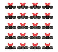 Ujjdwiurgh Lot de 20 vannes d'interrupteur d'irrigation goutte à goutte 1,27 cm - Verrou ardillon en ligne pour tubes de 1,5 à 1,6 cm OD, vanne d'arrêt extérieure