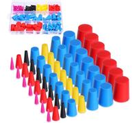 Ujjdwiurgh Lot de 200 bouchons coniques en silicone de 8 tailles pour revêtement, trou rond, peinture