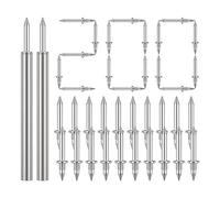 Ujjdwiurgh Lot de 200 clous sans couture à double tête pour plinthe - Anti-rouille - Sans trace - Avec 2 tiges - Avec clou