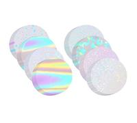 Ujjdwiurgh Lot de 200 films de protection pour badges de 70 mm - 8 styles holographiques à paillettes - Compatible avec les fabricants de boutons de 58 mm
