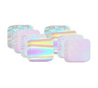 Ujjdwiurgh Lot de 200 films scintillants carrés pour machine à épingles, 4 styles, feuilles stratifiées holographiques transparentes