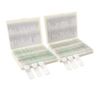 Ujjdwiurgh Lot de 200 lames de microscope pour l'éducation des sciences biologiques - 100 mouchoirs pour plantes et 100 animaux - Comprend des étiquettes et un étui de rangement
