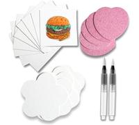 Ujjdwiurgh Lot de 22 feuilles de papier de peinture texture mousse pour travaux manuels 3D, comprend un stylo pinceau à eau et des feuilles de texture pour travaux manuels