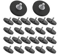 Ujjdwiurgh Lot de 24 aimants de montage avec revêtement en caoutchouc 4,2 cm, 13,6 kg, goujons filetés M6 pour applications d'éclairage