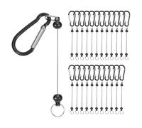 Ujjdwiurgh Lot de 24 barres de porte-clés perlées en métal avec mousqueton - Noir