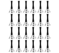 Ujjdwiurgh Lot de 24 clochettes de service en acier argenté avec poignée en bois noir et cloches diatoniques en métal pour percussion musicale (blanc)