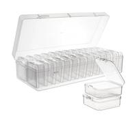 Ujjdwiurgh Lot de 24 petites boîtes de rangement pour perles en plastique transparent avec couvercle à charnière, organiseurs d'artisanat et rangement