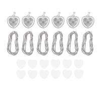 Ujjdwiurgh Lot de 24 plateaux à strass par sublimation, 6 plateaux vierges, 6 chaînes avec 12 disques, style cœur