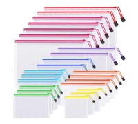 Ujjdwiurgh Lot de 24 pochettes en maille à fermeture éclair - 8 tailles - Pochettes à fermeture éclair pour l'organisation - Sacs en maille avec fermeture éclair - Faciles à utiliser