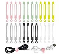 Ujjdwiurgh Lot de 24 Serre-Câbles RéUtilisables, Sangles de Câble en Silicone RéGlables de 4,2 Pouces, Organiseur de Câbles, Enrouleur de Cordon et Boucle à Crochet (Lot de 24)