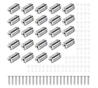 Ujjdwiurgh Lot de 24 supports de panneau de 1,9 x 2,5 cm, vis d'entretoise, supports muraux, vis de montage, matériel publicitaire, verre, acrylique, entretoises en acier inoxydable