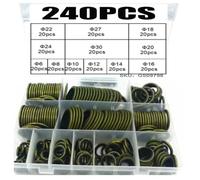 Ujjdwiurgh Lot de 240 joints d'étanchéité en caoutchouc pour bouchon de vidange d'huile M6 M8 M10 M14 M16