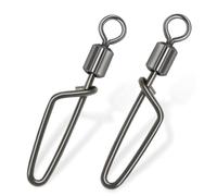 Ujjdwiurgh Lot de 25 bornes de pêche à changement rapide en acier inoxydable avec mousqueton 4#