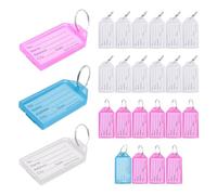 Ujjdwiurgh Lot de 25 étiquettes d'identification en plastique multicolores avec anneau de 2 cm de diamètre