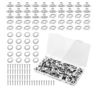 Ujjdwiurgh Lot de 25 fermoirs à visser de qualité marine avec œillets et vis en acier inoxydable pour canevas et bateaux