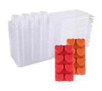 Ujjdwiurgh Lot de 25 moules à cire vides en plastique transparent en forme de cœur pour tartelettes, facile à installer et à utiliser