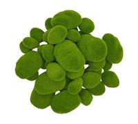Ujjdwiurgh Lot de 25 pierres décoratives de 2 tailles - Arrangements de boules de mousse vertes, jardins féériques et travaux manuels