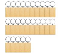 Ujjdwiurgh Lot de 25 porte-clés vierges en bois brut avec gravure personnalisée