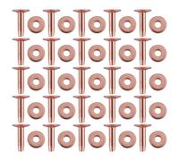 Ujjdwiurgh Lot de 25 rondelles à rivets en cuivre, 38,1 cm de long, rivets en cuivre pour ceintures, cuir, fournitures d'artisanat
