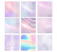 Ujjdwiurgh Lot de 27 feuilles de papier cartonné holographique, 20,3 x 30,5 cm, papier miroir brillant métallisé, 250 g/m², facile à utiliser