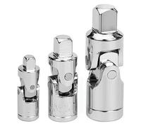 Ujjdwiurgh Lot de 3 adaptateurs de douille universels 1/4 3/8 1/2 Douille universelle à cliquet Argenté