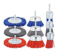 Ujjdwiurgh Lot de 3 brosses abrasives à filament en nylon avec foret de 6,35 mm pour enlever la peinture rouille