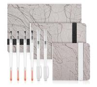 Ujjdwiurgh Lot de 3 carnets de croquis en papier aquarelle avec 6 stylos pinceaux aquarelle 3 tailles 300 g/m² Papier coton