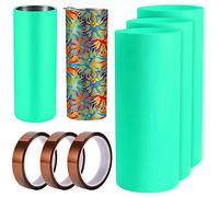 Ujjdwiurgh Lot de 3 Gobelets de Sublimation Manchons en Silicone pour Tasses Droites Maigres de 20 Oz avec Bandes de Transfert, Machine à Presser