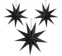 Ujjdwiurgh Lot de 3 Lanternes en Papier à 9 Branches, Abat-Jour Suspendu pour Décoration de Mariage, d'anniversaire, de Maison et de Rassemblement du an A