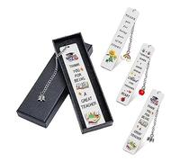Ujjdwiurgh Lot de 3 marque-pages en acier inoxydable pour enseignant, cadeau de remise de diplôme, retraite, anniversaire