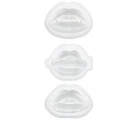Ujjdwiurgh Lot de 3 moules en résine pour lèvres 3D - Support de téléphone - Moules décoratifs en silicone UV époxy - Moules A