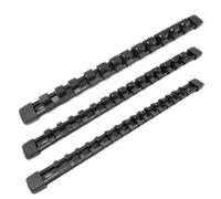 Ujjdwiurgh Lot de 3 organiseurs de douilles 1/2", 3/8", 1/4", supports de rail de réparation, outils de réparation, prise murale, noir